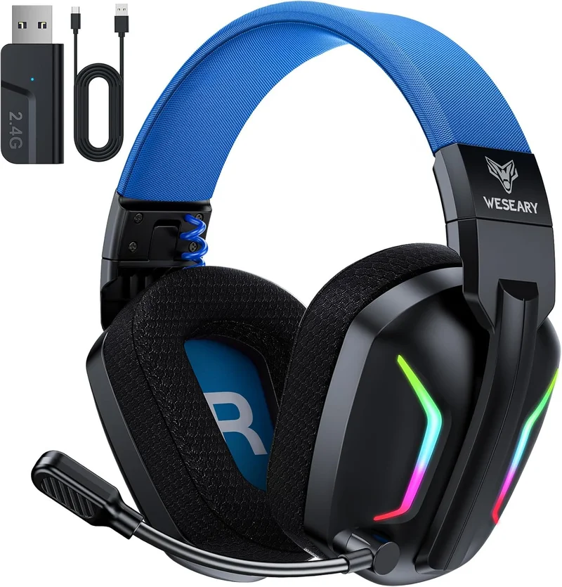 WESEARY Wireless Gaming Headset - Rank 7 in Best Affordable Gaming Headset of 2025