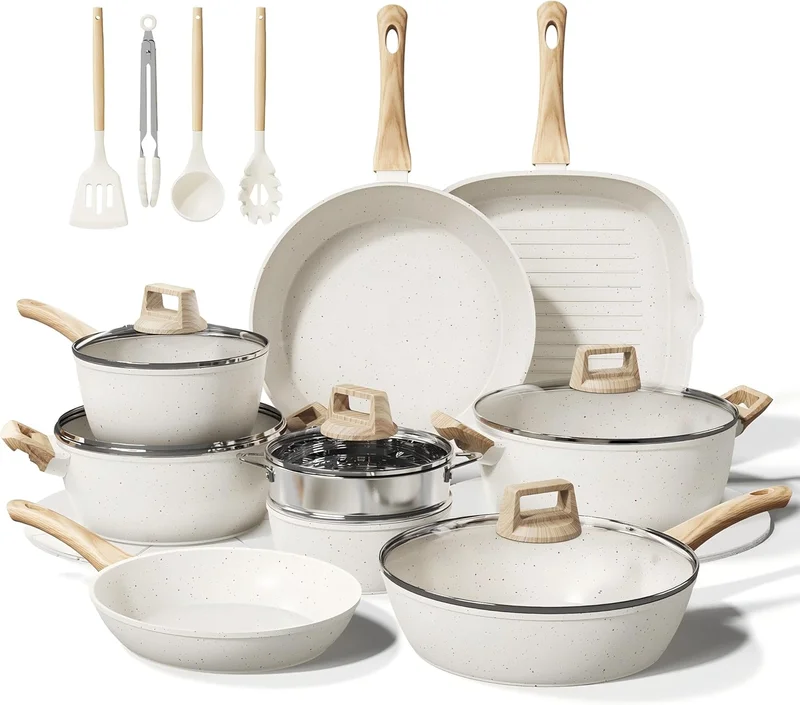 Bazova Ceramic Non Stick Cookware Set - Rank 10 in Best Cookware Sets of 2025