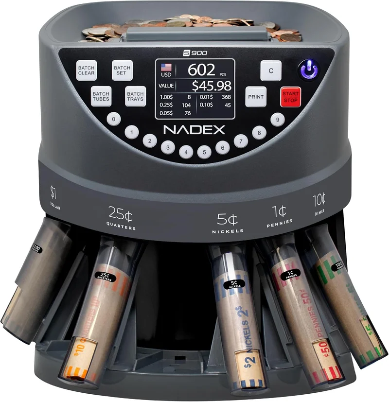 Nadex S900 Coin Sorter and Counter - Rank 5 in Best Automatic Coin Sorter of 2025