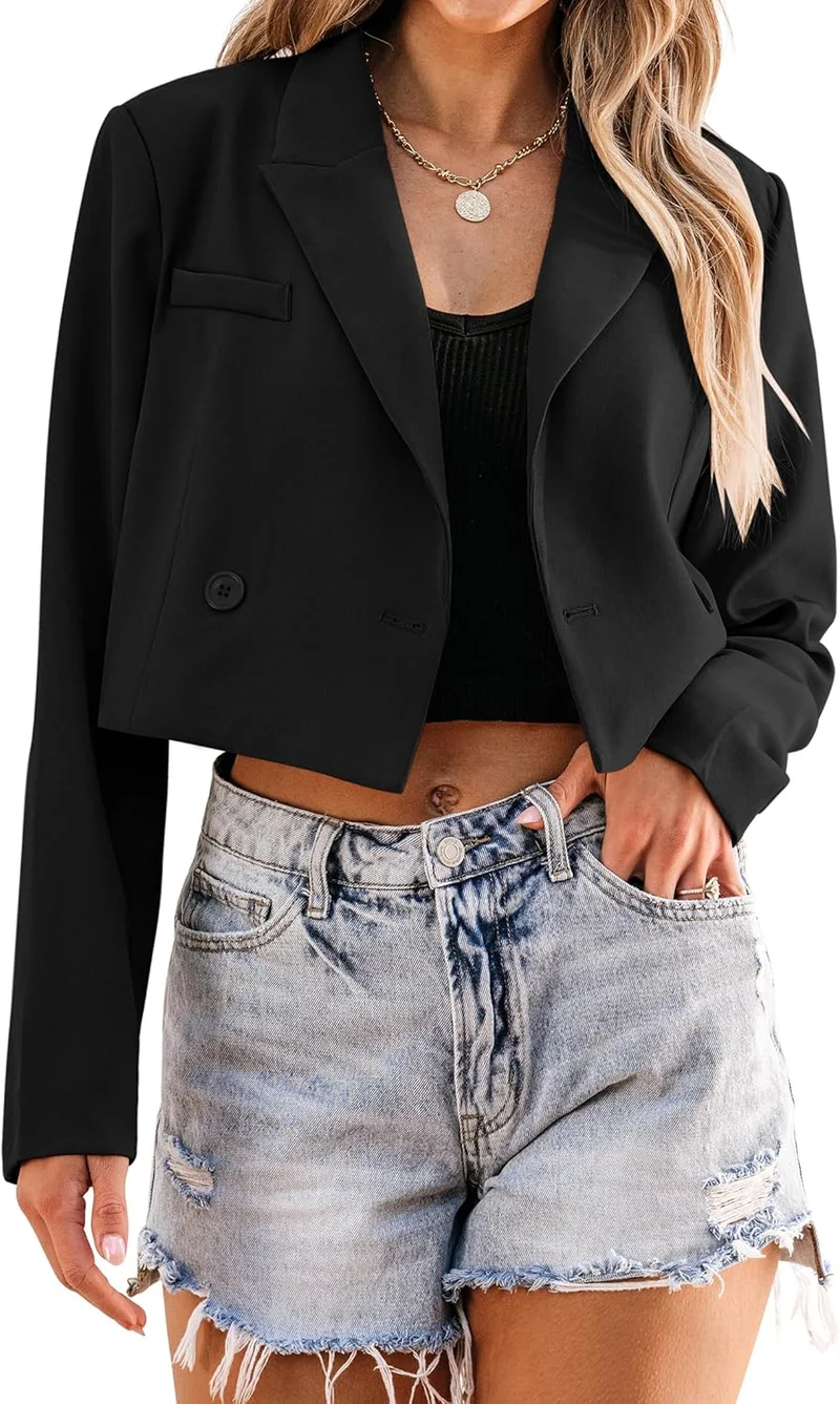 Luvamia Women's Black Cropped Blazer - Rank 8 in Best Cropped Jacket of 2025
