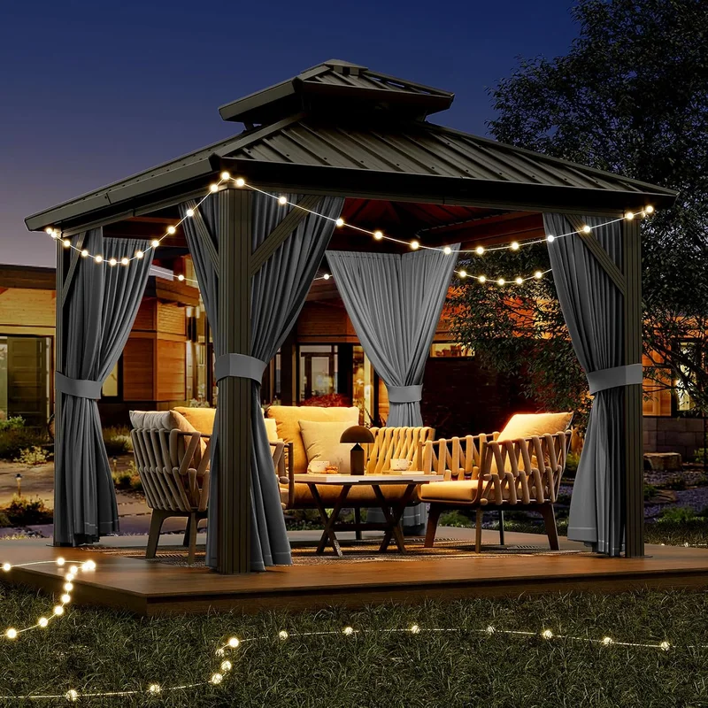 GarveeLife Aluminum Double Roof Gazebo 10x10 - Rank 2 in Best 10x10 Gazebo of 2025