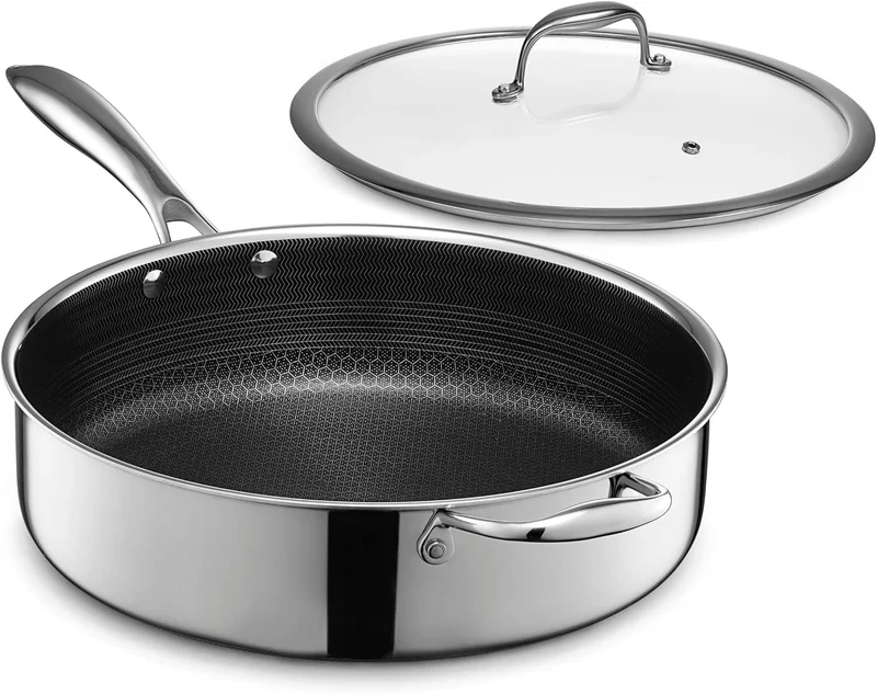 HexClad 5.5 Qt Deep Sauté Pan with Lid - Rank 6 in Best Hexclad Pans of 2025