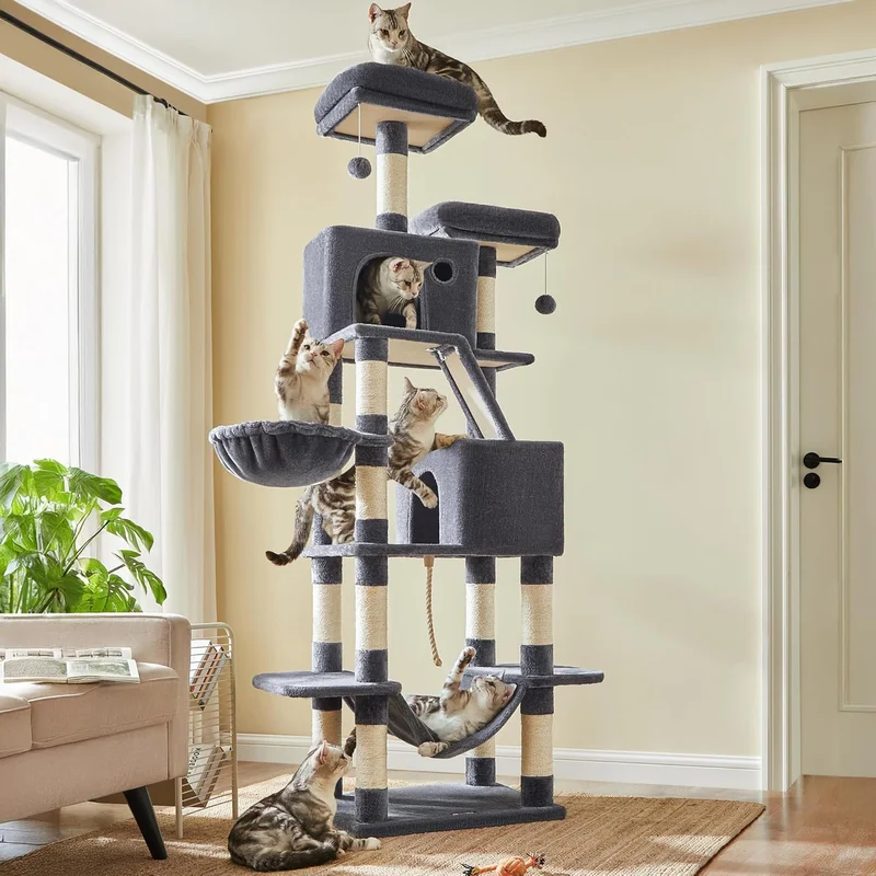 Feandrea Large Cat Tower Smoky Gray UPCT190G01 - Rank 6 in Best Cat Tree of 2025