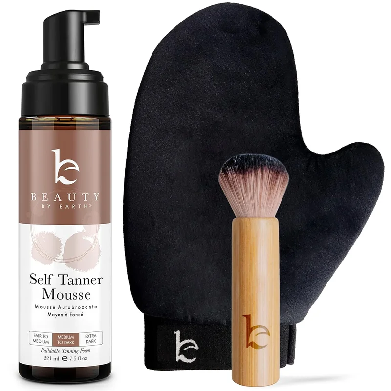 Self Tanner Mousse Kit with Brush & Mitt - Rank 6 in Best Tanning Kit of 2025