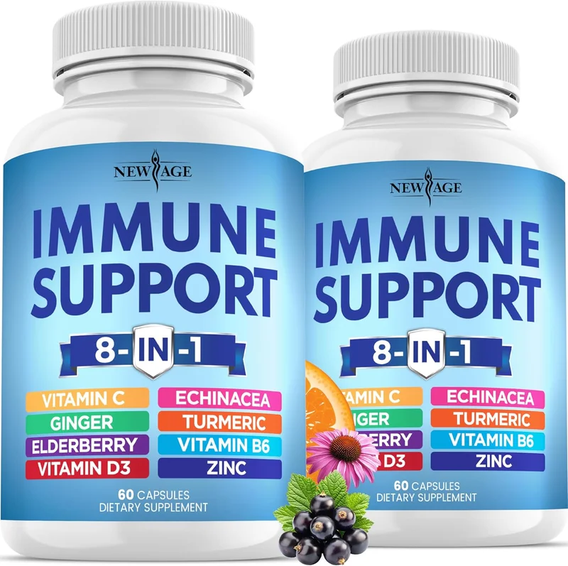 New Age Immune Support Supplement 8 in 1 - Rank 8 in Best Immune System Support of 2025