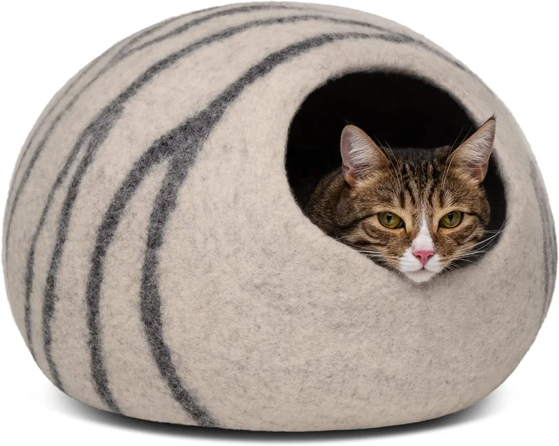 MEOWFIA Cat Cave Medium Light Grey - Rank 4 in Best Cat Bed of 2025