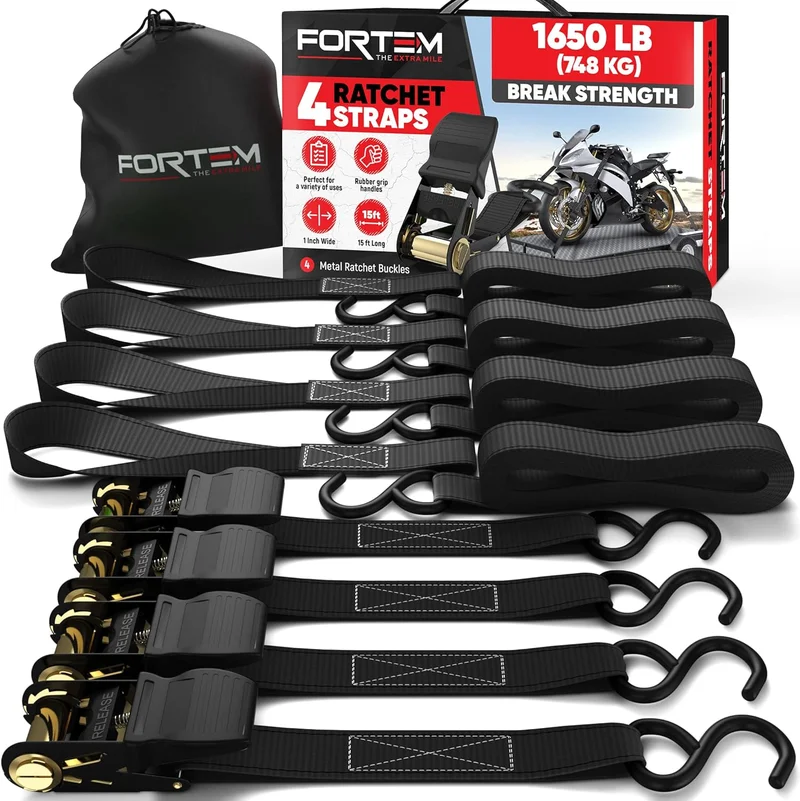 FORTEM Ratchet Straps 15ft Tie Down - Rank 5 in Best Ratchet Straps of 2025