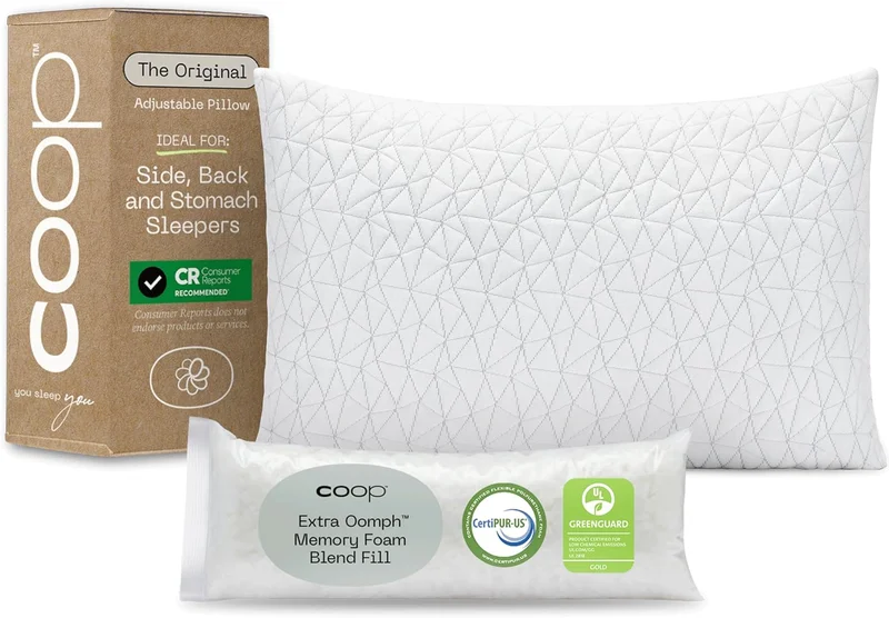 Coop Home Goods Adjustable King Pillow - Rank 6 in Best Pillow For Side Sleepers of 2025
