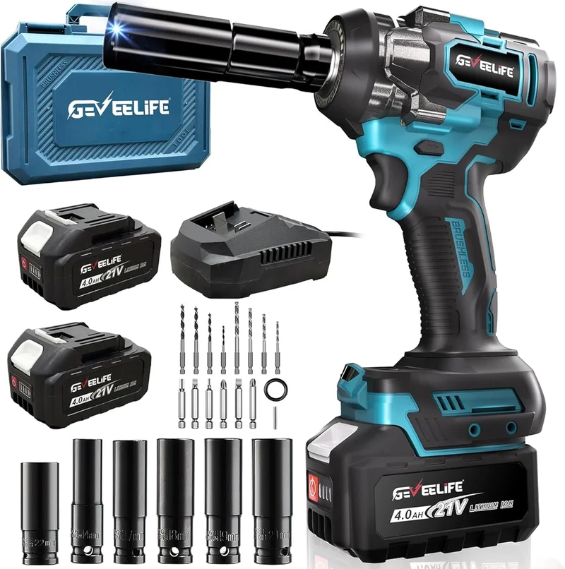 GEVEELIFE Brushless Cordless Impact Wrench 550N.m - Rank 4 in Best Impact Wrench of 2025