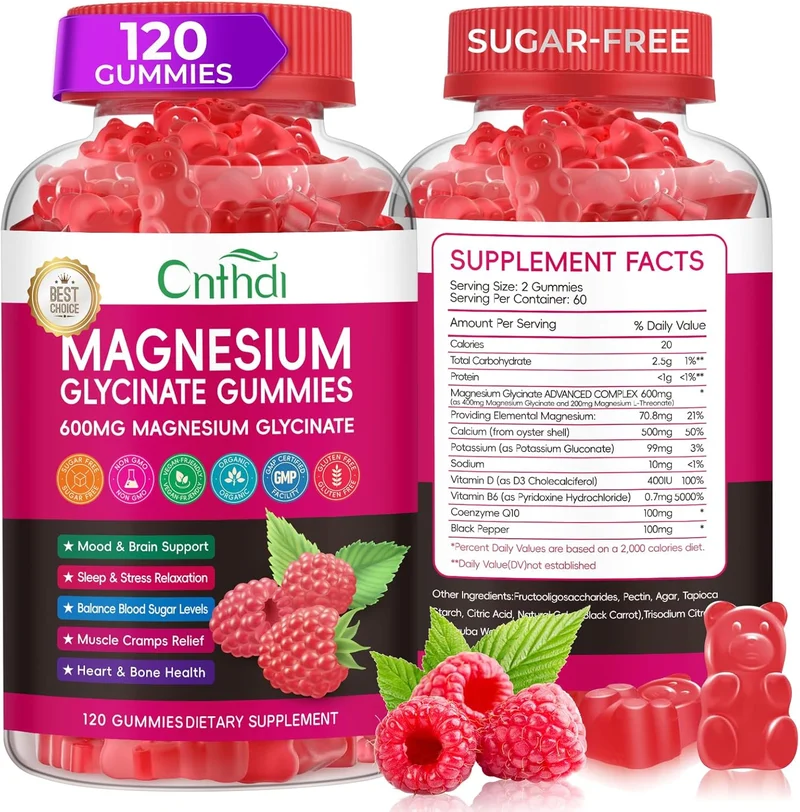 Magnesium Glycinate Gummies 600mg - Rank 6 in Best Magnesium For Sleep of 2025