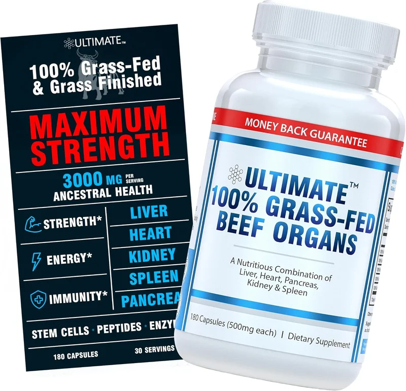 Ultimate Grass Fed Beef Organs Supplement - Rank 10 in Best Beef Liver Supplements of 2025