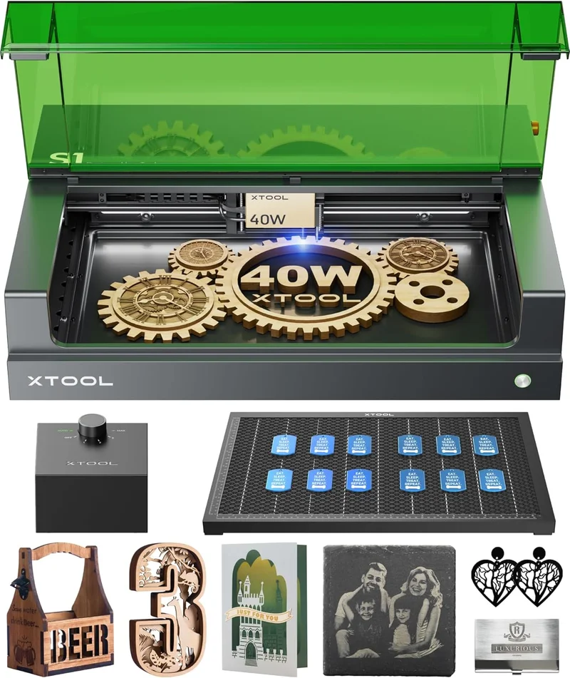xTool S1 40W Enclosed Laser Cutter and Engraver - Rank 6 in Best Laser Engraver of 2025