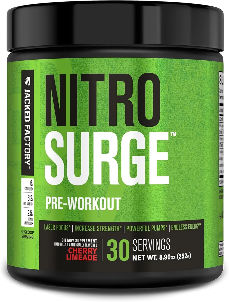 Jacked Factory Nitrosurge Pre Workout - Cherry Limeade - Rank 10 in Best Circo2 of 2025