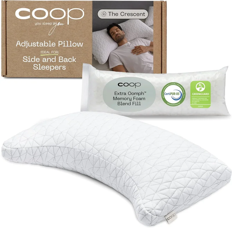 Coop Home Goods Crescent Adjustable Pillow - Rank 6 in Best Pillows of 2025
