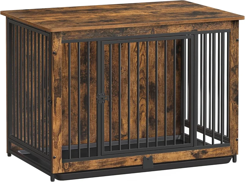 Feandrea Dog Crate Furniture, 38 Inches, Rustic Brown - Rank 2 in Best Dog Cage Crate of 2025
