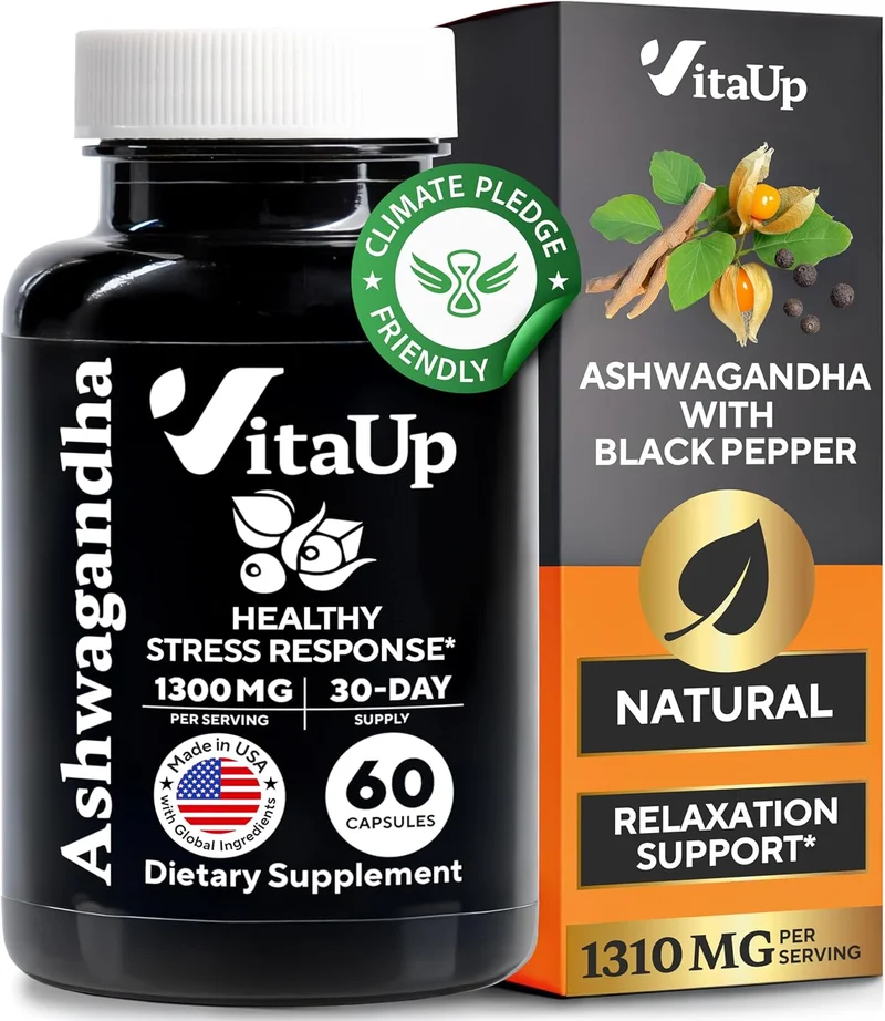 VitaUp Ashwagandha 1310mg with Black Pepper - Rank 6 in Best Ashwagandha of 2025