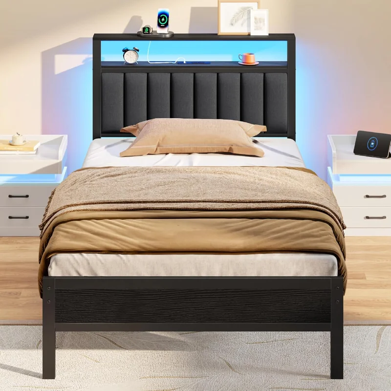 Furnulem Twin Bed Frame with LED Lights - Rank 4 in Best Beds of 2025