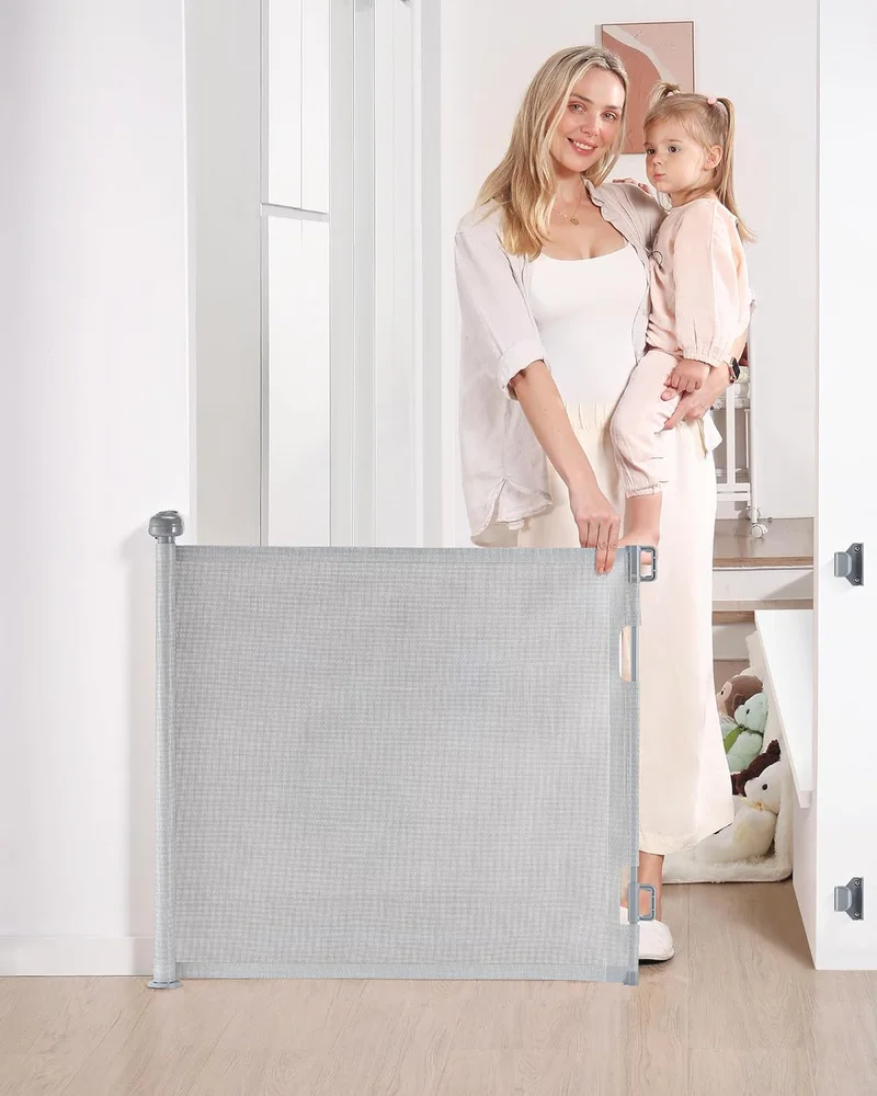 Likzest Retractable Baby and Pet Gate, Gray - Rank 9 in Best Animal Gate of 2025