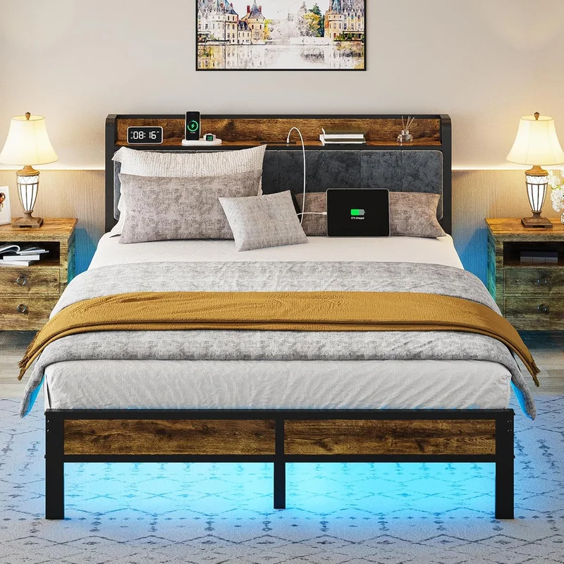 Queen Metal Bed Frame with LED Lights - Rank 3 in Best Beds of 2025