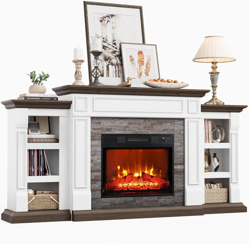 Naice Electric Fireplace TV Stand - Rank 7 in Best Electric Fireplace With Mantel of 2025