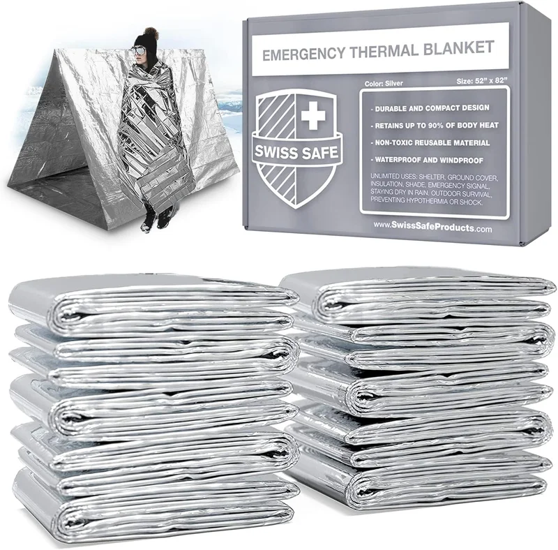Swiss Safe Mylar Thermal Blankets 75 Pack - Rank 3 in Best Emergency Blanket of 2025