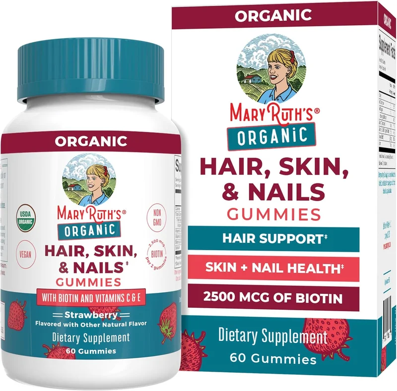 MaryRuth Organics Biotin Gummies for Hair, Skin, and Nails - Rank 10 in Best Biotin Supplements of 2025