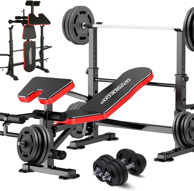 OPPSDECOR 600lbs 6-in-1 Adjustable Weight Bench Set - Rank 3 in Best Weight Sets of 2025