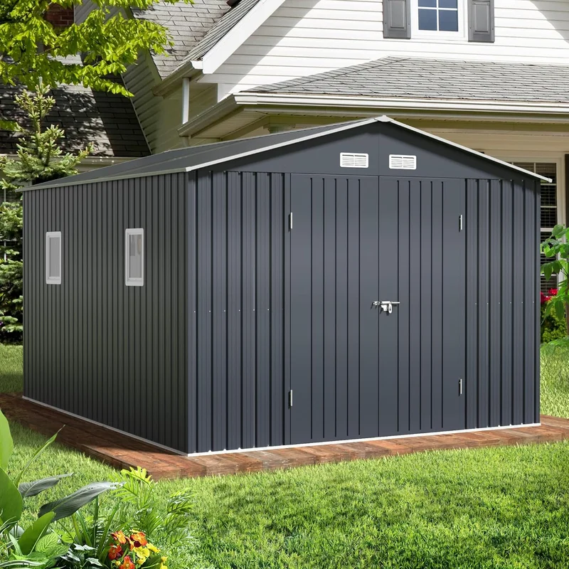 BreezZ 10x12 ft. Outdoor Metal Storage Shed - Rank 9 in Best Shed 10x12 of 2025