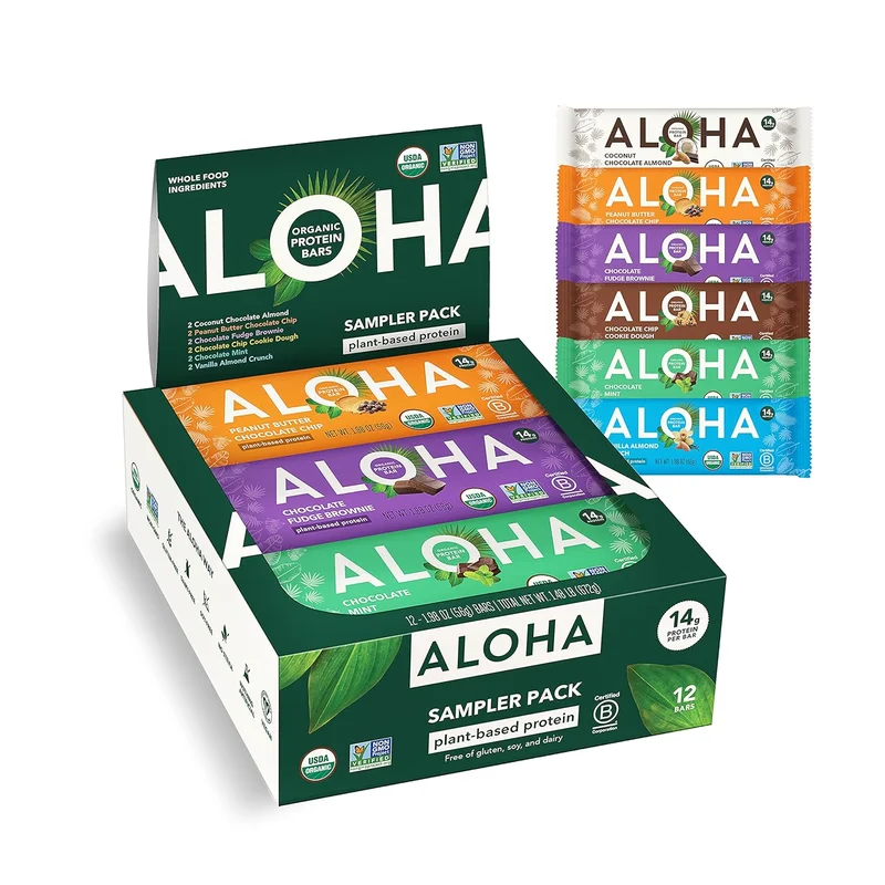 ALOHA Organic Protein Bars Variety Pack - Rank 6 in Best Low Carb Snack of 2025