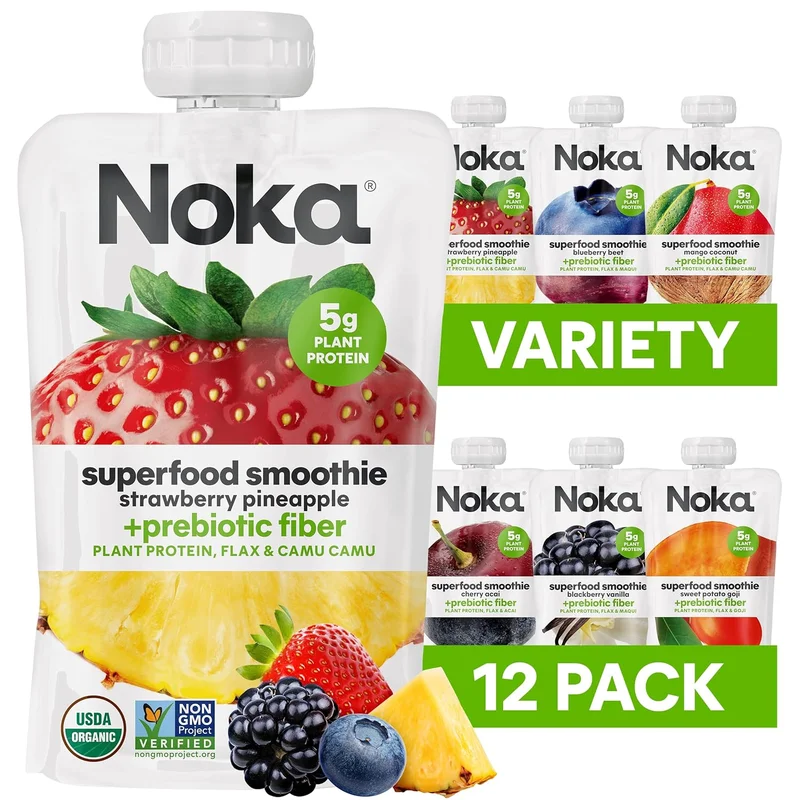 Noka Superfood Fruit Smoothie Variety Pack - Rank 5 in Best Healthy Snack of 2025
