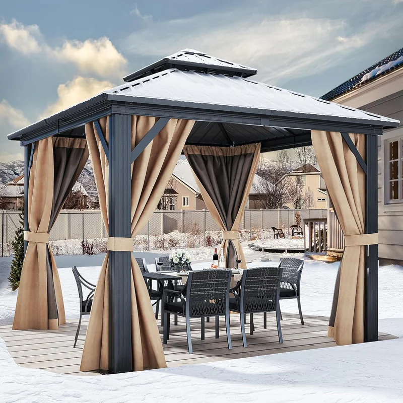 YITAHOME Gazebo 10x10ft Hardtop with Curtains - Rank 6 in Best 10x10 Gazebo of 2025