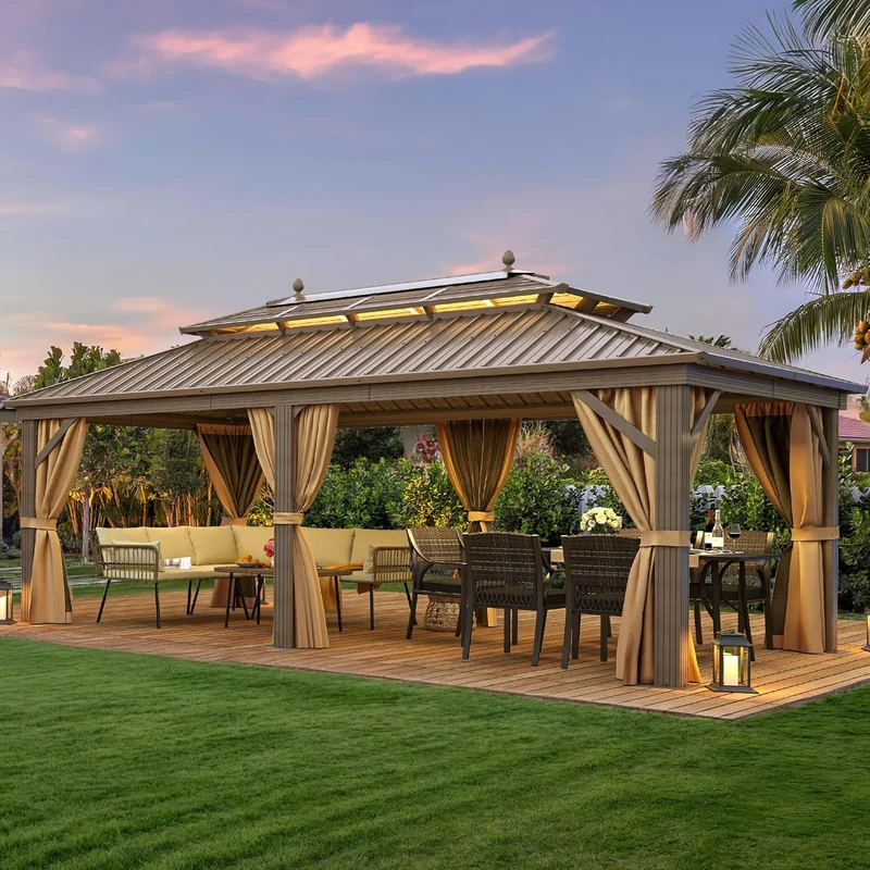 YITAHOME Bronze Metal Hardtop Gazebo 12x20 ft - Rank 2 in Best Metal Gazebo of 2025