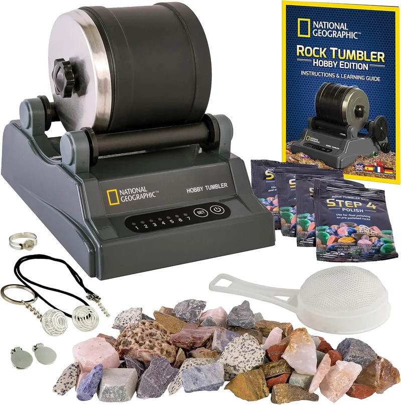 National Geographic Rock Tumbler Kit – Hobby Edition - Rank 8 in Best Rock Tumblers of 2025